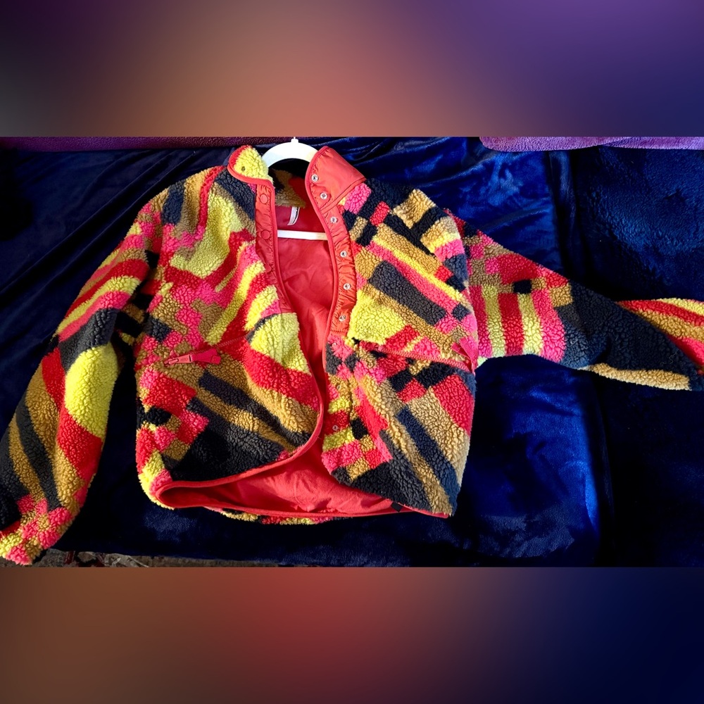 Free People movement hit the slopes button down fleece jacket